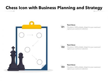 Chess icon with business planning and strategy