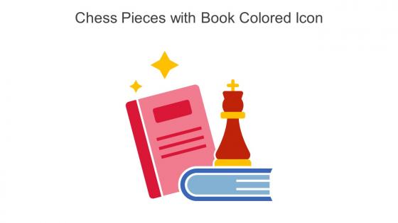 Chess Pieces With Book Colored Icon In Powerpoint Pptx Png And Editable Eps Format