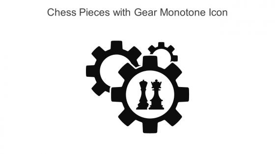 Chess Pieces With Gear Monotone Icon In Powerpoint Pptx Png And Editable Eps Format