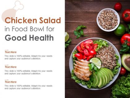 Chicken salad in food bowl for good health