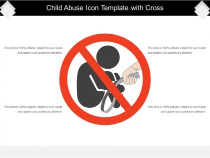 Child abuse icon template with cross