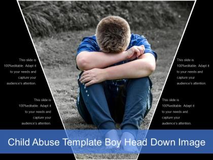 Child abuse template boy head down image