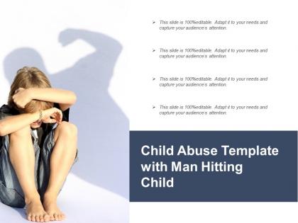 Child abuse template with man hitting child