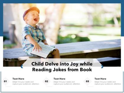 Child delve into joy while reading jokes from book