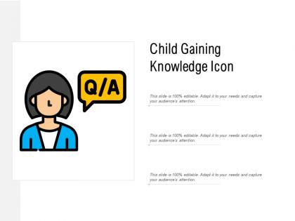 Child gaining knowledge icon