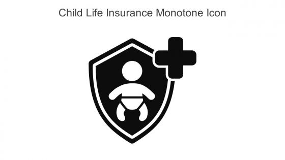 Child Life Insurance Monotone Icon In Powerpoint Pptx Png And Editable Eps Format