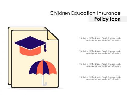 Children education insurance policy icon