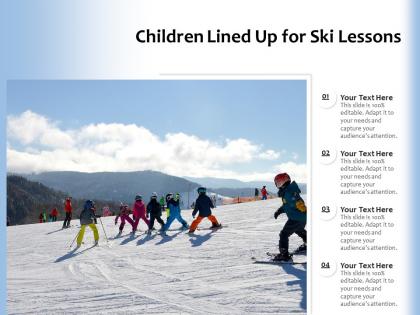 Children lined up for ski lessons