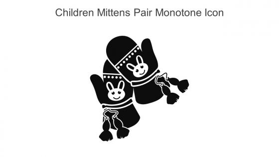Children Mittens Pair Monotone Icon In Powerpoint Pptx Png And Editable Eps Format