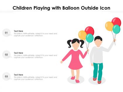 Children playing with balloon outside icon