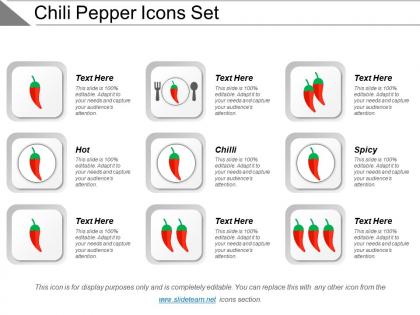 Chili pepper icons set