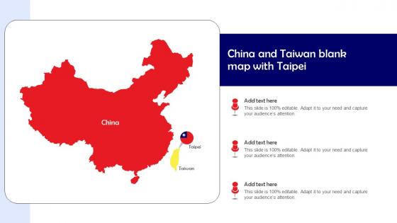 China And Taiwan Blank Map With Taipei