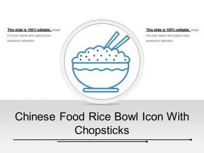 Chinese food rice bowl icon with chopsticks