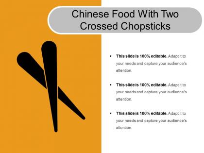 Chinese food with two crossed chopsticks