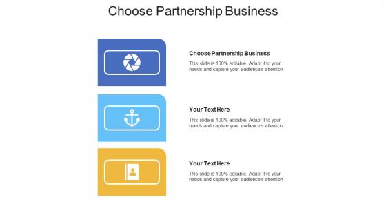 Choose partnership business ppt powerpoint presentation inspiration visuals cpb