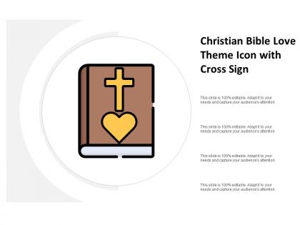 Christian bible love theme icon with cross sign