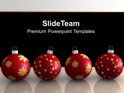 Christmas balls on black background powerpoint templates ppt backgrounds for slides 0113