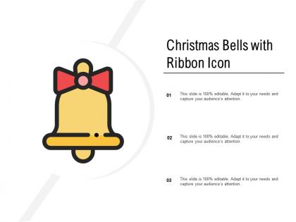 Christmas bells with ribbon icon