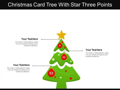 Christmas card tree with star three points