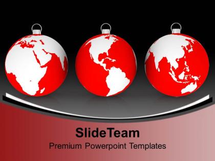Christmas day clip art three filigree with earth maps globe templates ppt backgrounds for slides