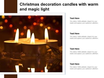 Christmas decoration candles with warm and magic light
