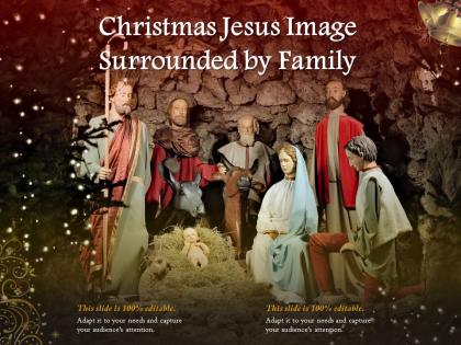 Christmas jesus image surrounded by family