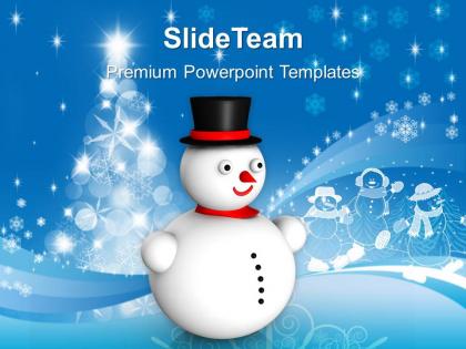 Christmas message winter snowman events powerpoint templates ppt backgrounds for slides