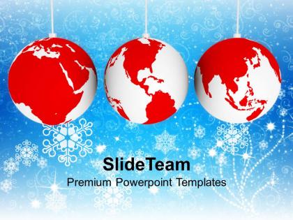 Christmas picture ornaments with world map business templates ppt backgrounds for slides