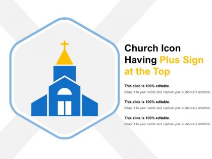 Church icon having plus sign at the top