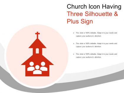 Church icon having three silhouette and plus sign