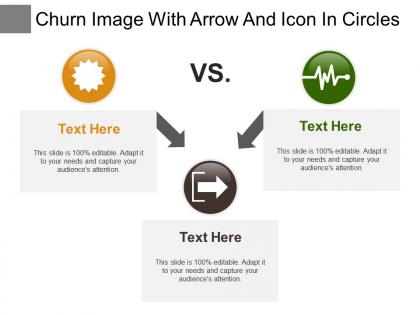 Churn image with arrow and icon in circles