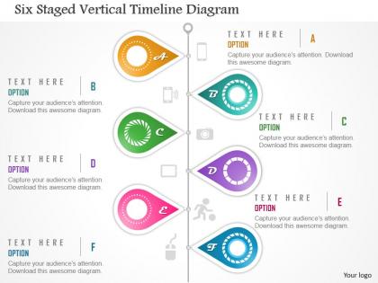 Ci six staged vertical timeline diagram powerpoint template