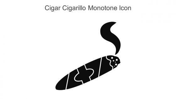 Cigar Cigarillo Monotone Icon In Powerpoint Pptx Png And Editable Eps Format