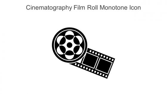 Cinematography Film Roll Monotone Icon In Powerpoint Pptx Png And Editable Eps Format