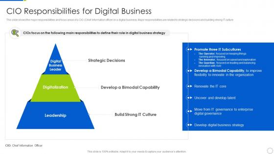 CIO Responsibilities For Digital Business Role Of CIO In Enhancing Organizational Value