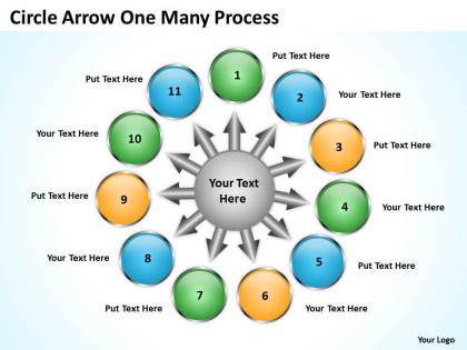 Circle arrow one many process 11 4