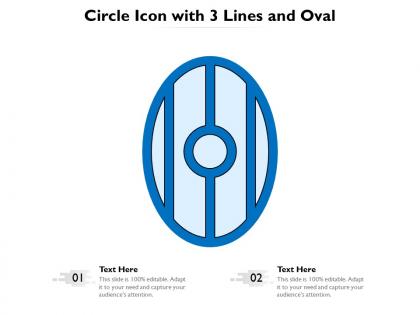 Circle icon with 3 lines and oval
