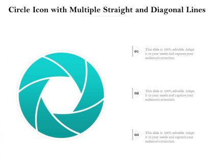 Circle icon with multiple straight and diagonal lines