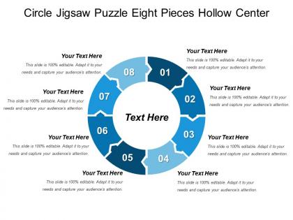 Circle jigsaw puzzle eight pieces hollow center