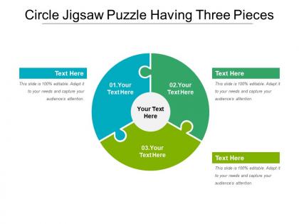 Circle jigsaw puzzle having three pieces