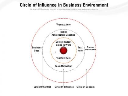 Circle of influence in business environment
