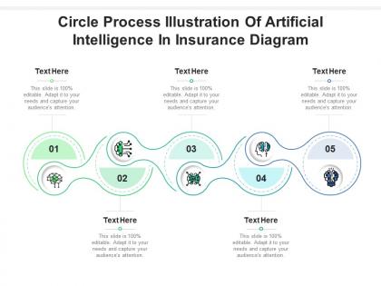 Circle process illustration of artificial intelligence in insurance diagram infographic template