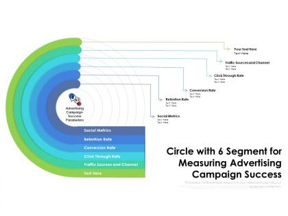 Circle with 6 segment for measuring advertising campaign success