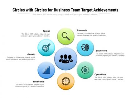 Circles with circles for business team target achievements