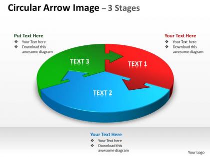 Circular arrow diagram image 3 stages 7