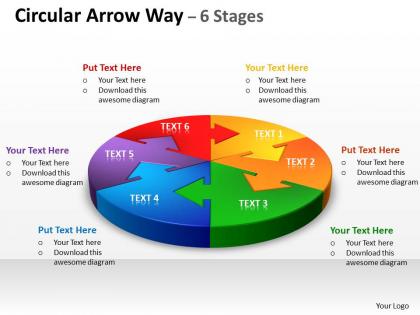Circular arrow diagram way 6 stages 8