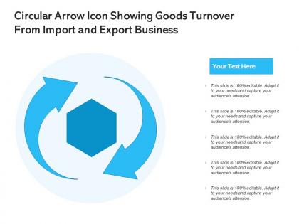 Circular arrow icon showing goods turnover from import and export business