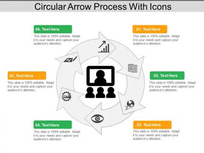 Circular arrow process with icons