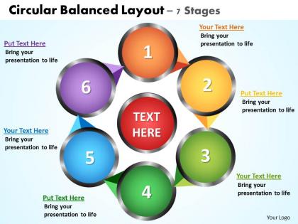 Circular balanced layout 7 stages powerpoint diagrams presentation slides graphics 0912