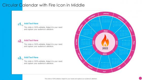 Circular Calendar With Fire Icon In Middle